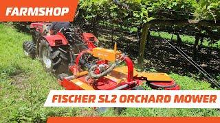 Fischer SL2 Orchard Mower with swing arm for inter row mowing