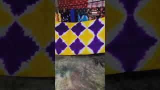 🟡 with purple 🟣 yellow  organic design linen cotton saree