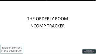 NCOMP Tracker
