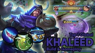 CAN YOU BEAT THIS FIGHTER ??  | Top 1 Global Khaleed Gameplay | New Emblem & Build | Mobile Legends