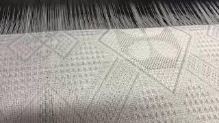 Beautiful White Checkered Jacquard Blanket / Perfect Woven Blanket Craft