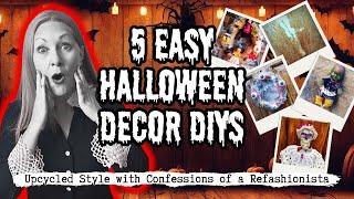 5 Easy Upcycled Halloween DIYs  | Budget-Friendly Decorations Using Household & Dollar Store Items