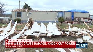 High winds knock out power, cause damage across Pulaski County