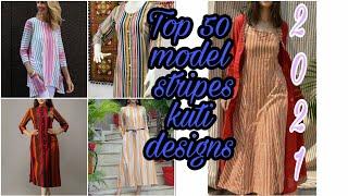 Latest stripes kurti designs 2021|| vertical stripes designs.pInkYpUrL