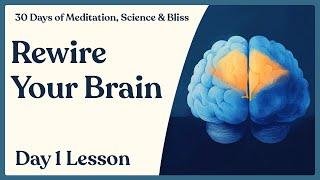 Day 1: How to Rewire Your Brain - Neuroplasticity Exercises | 30 Days of Meditation, Science & Bliss