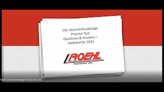 2023 CDL Practice Test (Updated) - General Knowledge - Questions and Answers