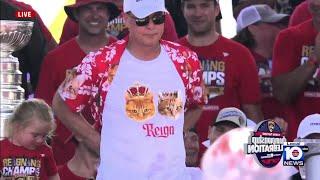 Panthers Head Coach Paul Maurice speaks at 2025 Stanley Cup parade