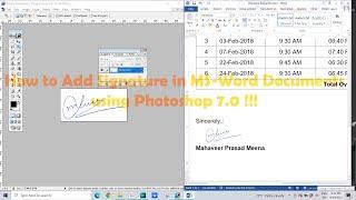 How to Add Signature in MS Word Documents using Photoshop 7.0 !!!