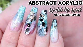 WATCH ME WORK LAYERED ABSTRACT ACRYLIC NAILS | NO VOICEOVER