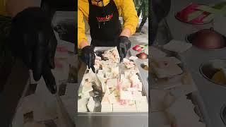 Street Vendor Makes Ice Cream Like an Art #shorts #satisfying #icecream