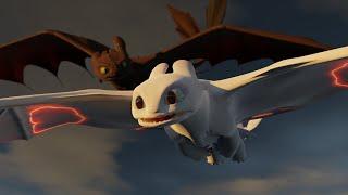 Toothless and Light Fury flight [Test animation]