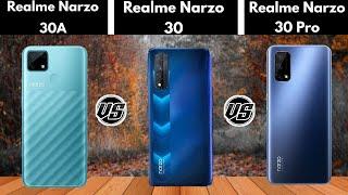 Realme Narzo 30A vs Realme Narzo 30 vs Realme Narzo 30 Pro - OFFICIAL SPECIFICATIONS Comparison