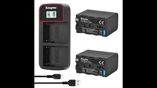 [KingMa] NP-F970 Replacement Batteries (two) and Dual LCD Display Charger for Sony Cameras - F970