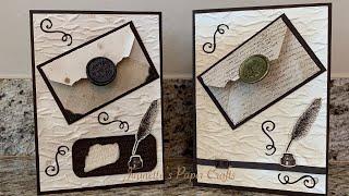 Vintage Birthday Card Using Coffee Stained Paper