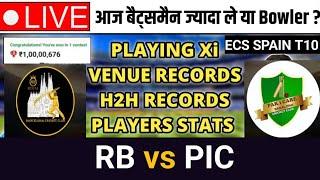  RB vs PIC Dream11 Live Prediction | RB vs PIC Dream11 | RB vs PIC 46th T10 Match Live Prediction