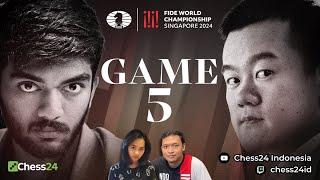 LIVE KEJUARAAN DUNIA CATUR FIDE 2024 | GUKESH VS DING | GAME 5