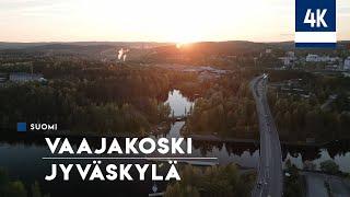 Vaajakoski at sunset   A beautiful evening in Jyväskylä, Finland. 4K drone video footage.