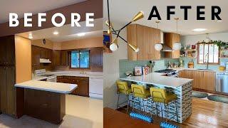 Mid Century Kitchen & Living Room Transformation