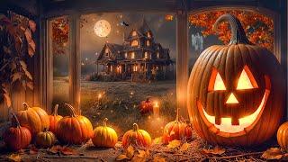 Abandoned Autumn Halloween House  Relaxing Halloween Music  Spooky Halloween Night Ambience