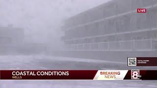 High winds, heavy snow create whiteout conditions along Maine coast