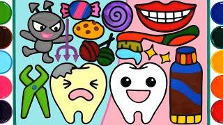 Toothpaste Brush, Dental Care Set Jelly Painting & Coloring for Kids, Toddlers | Mewarnai Permen