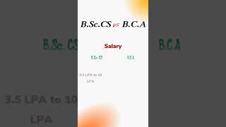 Salary After BCS vs BCA | BSc CS vs BCA Which Is Better BSc CS vs BCA Ke Baad Kitni Salary Milti Hai