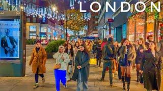 London Winter Walk | Marylebone Village to Busy Oxford Street | London Virtual Walking Tour [4K HDR]