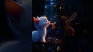 Cats transform into fireflies, mantis, and ants.