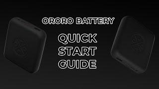 ororo heated apparel Battery Quick Start Guide