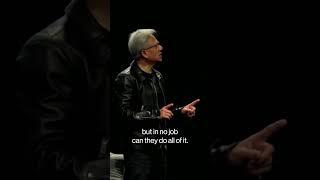 Nvidia CEO: Human jobs won't go away because of AI #tech #nvidia #bloomberg