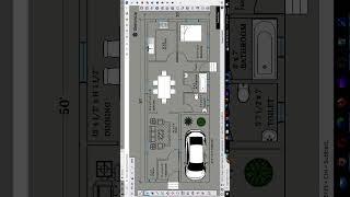 20 x 50 House Plan in SketchUp #housedesign #shorts