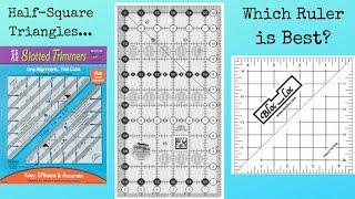 Trimming Half-Square Triangles : 3 Different Rulers #quilting #sewing #technique