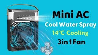 Mini Air Conditioner Humidifier Cooling Portable USB Fan Unboxing & Test Video