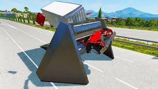 Cars vs Spinning Roller – BeamNG.Drive #1005