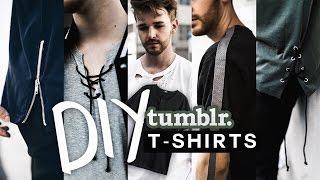 DIY 5 Tumblr T-Shirts  Tranform your old shirts! (NO SEW + SUPER EASY) - Imdrewscott