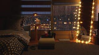 Cozy Bedroom Ambience | Relaxing Rain Sounds 8 Hours - Rain On Window