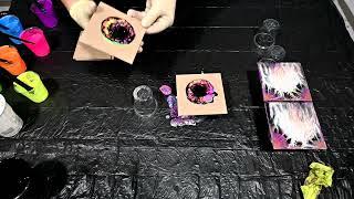 Coasters with EASY Acrylic Pouring Technique for Halloween! Spooky Moon and Trees