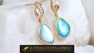 Gold Earrings, Green Earrings, Opal Stud Earrings - Australian Opal Direct | Worldwide Shipping