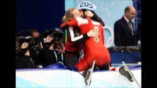 Canadian speed skater Charles Hamelin  Gold Medal Kiss Sochi 2014