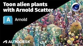 Arnold Tutorial - Toon alien plants with Arnold Scatter in Cinema 4D