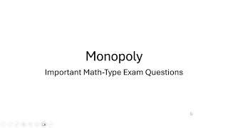 Monopoly Important Math-Based Exam Questions