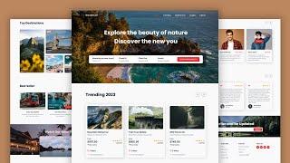 Build Travel Website Using HTML CSS and JavaScript | Responsive Landing Page Website