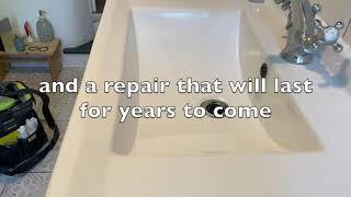 Sink Crack Repair Procedure by Miltons Bath Enamel Repair UK