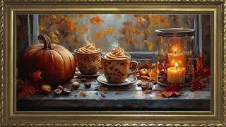 DELICIOUS PUMPKIN SPICE COFFEE & CARAMEL APPLE FRAME TV ART FALL TV  4K