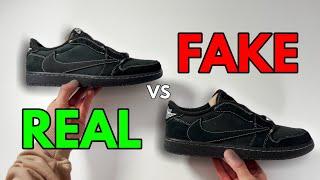 REAL VS FAKE! NIKE X TRAVIS SCOTT JORDAN 1 LOW BLACK PHANTOM SNEAKER COMPARISON!