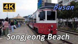 [4K] I visited Songjeong Beach which opened first in Busan with Haeundae Beach  #travel #Walk