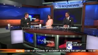 News Blooper - News anchor caught returning from a bathroom break