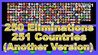 [Another version] 250 times eliminations & 251 countries marble race in Algodoo | Marble Factory