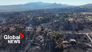 “It was hell”: Greece wildfire drone video shows devastation through Athens suburbs