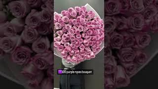 100 purple roses bouquet